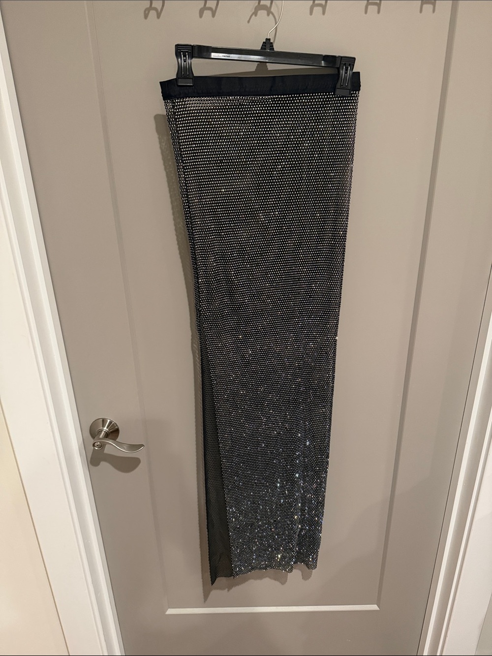 Nasty Gal Black Sequin Maxi Skirt with Full Sparkle